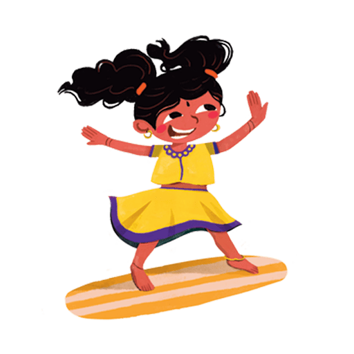 A girl surfing