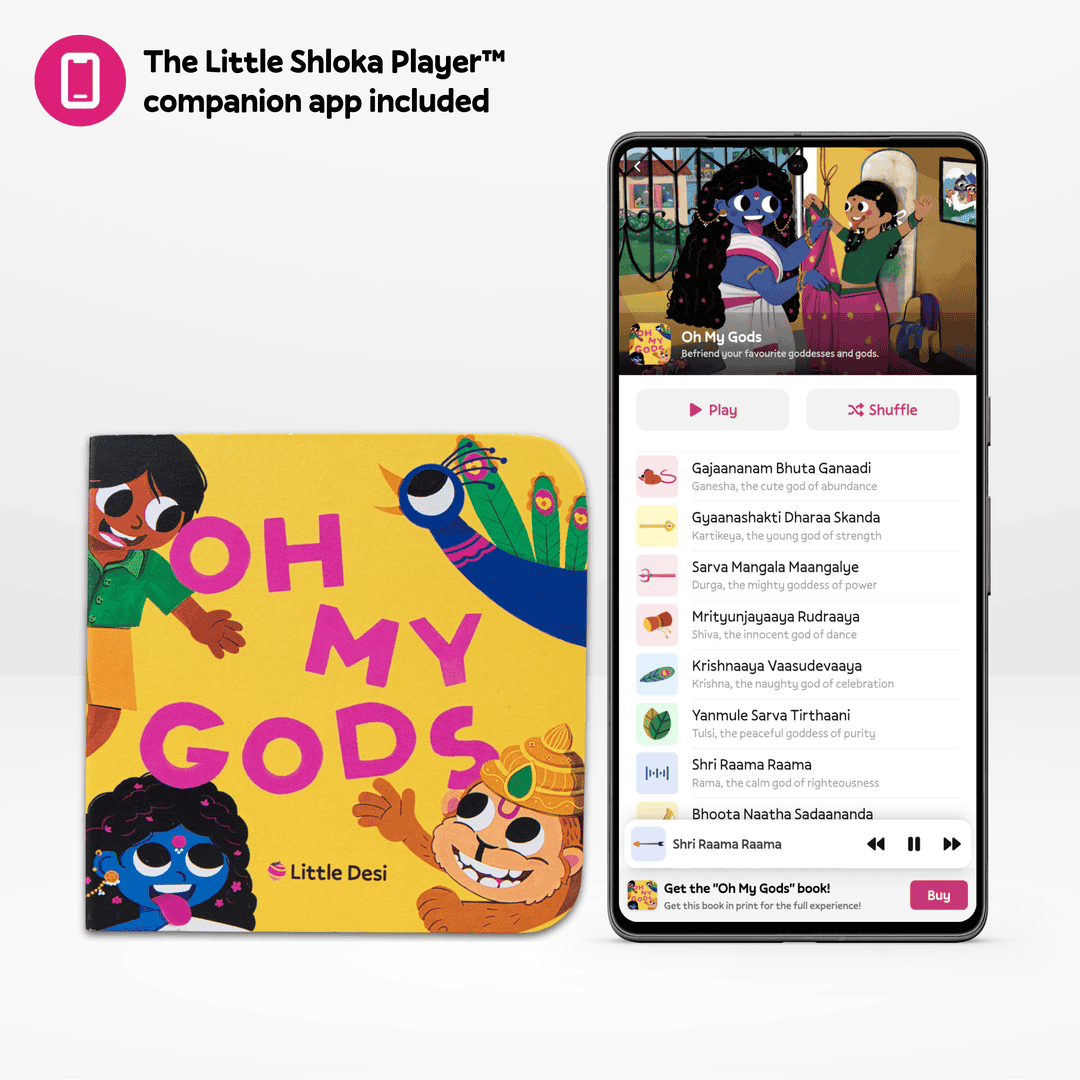 The Little Shloka Book #2: Oh My Gods with The Little Shloka Player app on mobile